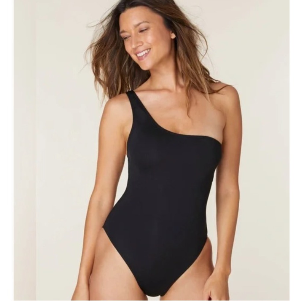 Andie Nantucket Women S Tall 1 Piece Swimsuit Black A0171 NWT‎ One Shoulder 9558